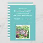 素朴引っ越し祝いパーティーリダル山ハウス絵画ズ 招待状 (正面/裏面)