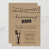 素朴引っ越し祝いパーティーBBQパーティの招待状 招待状 (正面/裏面)