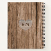 素朴彫りハート結婚ブライダルシャワー写真 ノートブック (裏面)