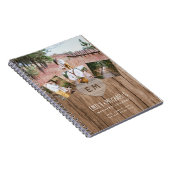 素朴彫りハート結婚ブライダルシャワー写真 ノートブック (右側)