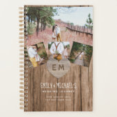 素朴彫りハート結婚ブライダルシャワー写真 プランナー手帳 (正面)