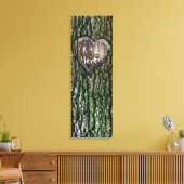 素朴彫パーソナライズされたり木ハート愛好家 キャンバスプリント (インサイチュ (リビング))