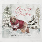 素朴応援からクリスマス冬場 スパークリングワインラベル (シングルラベル)