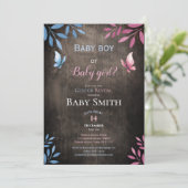 素朴性別で水色フローラ 招待状 (スタンド正面)