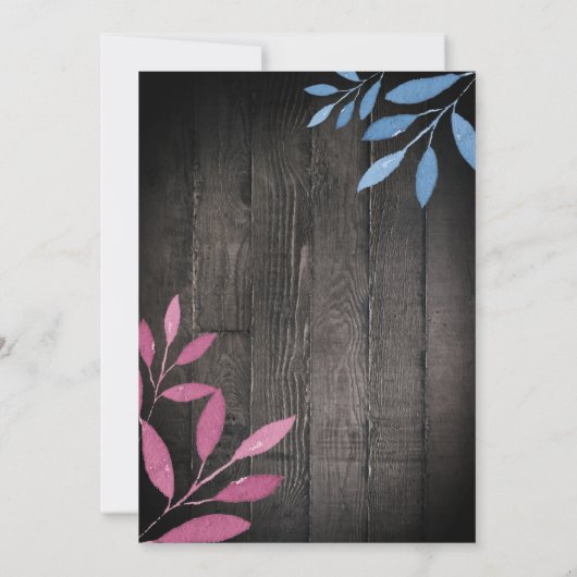 素朴性別で水色フローラ 招待状 (裏面)