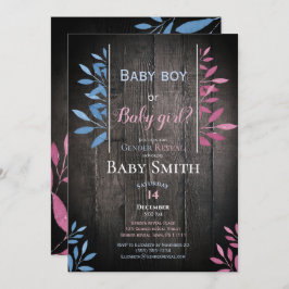 素朴性別で水色フローラ 招待状