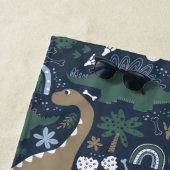 素朴恐竜の森パーソナライズされた ビーチタオル (インサイチュ)