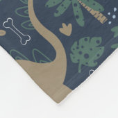 素朴恐竜の森パーソナライズされた フリースブランケット (角)