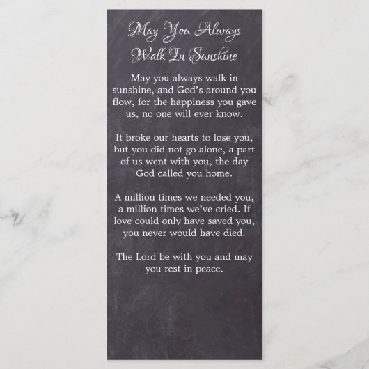 素朴悔やみや弔慰3写真葬式祈りの言葉しおり (裏面)