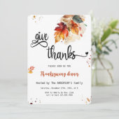 素朴感謝してい与え秋の感謝祭ディナー 招待状 (スタンド正面)