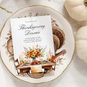 素朴感謝してい感謝祭パーティー 招待状