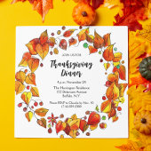 素朴感謝祭図解入りの、写真付きのディナー 招待状