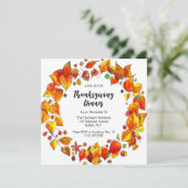 素朴感謝祭図解入りの、写真付きのディナー 招待状 (スタンド正面)