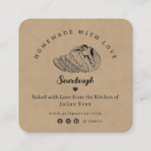 素朴手作りソース生地のパンの気にヒントをスケッチ スクエア名刺 (正面)