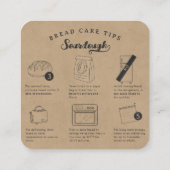 素朴手作りソース生地のパンの気にヒントをスケッチ スクエア名刺 (裏面)