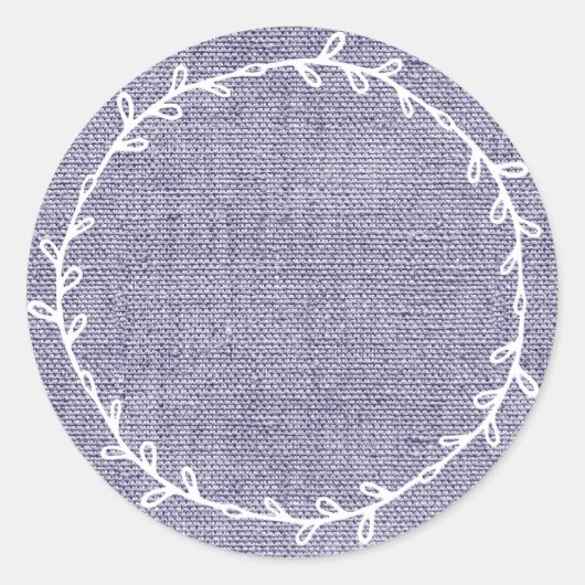素朴手作りブルー書バラップ空白のオン ラウンドシール (正面)