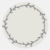 素朴手作りライトグレ書イオン ラウンドシール (正面)