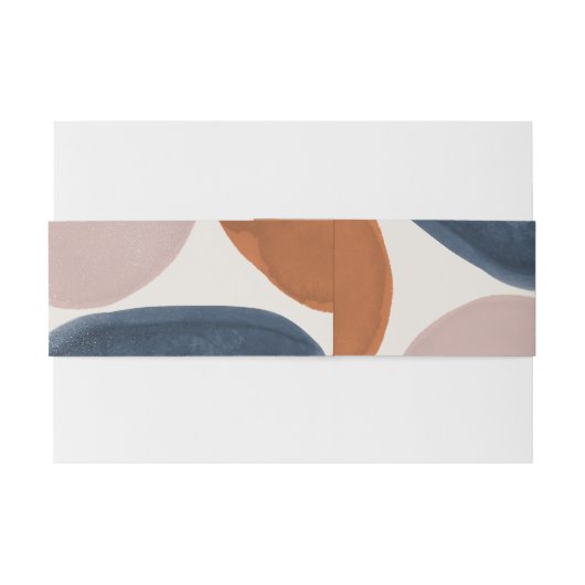 素朴抽象芸術モダンテラ結婚コタ海軍 招待状ベリーバンド (裏面例)