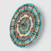 素朴抽象芸術南西ウォールクロック ラージ壁時計 (傾斜)