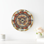 素朴抽象芸術南西ウォールクロック ラージ壁時計 (ホーム)