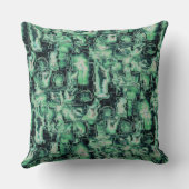 素朴抽象芸術画像モザイクで緑の色相を刻んだ クッション (裏面)