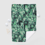 素朴抽象芸術画像モザイクで緑の色相を刻んだ ゴルフタオル (インサイチュ)