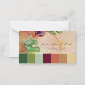 素朴抽象芸術結婚フローラ色見本カード ノートカード (正面)