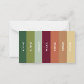 素朴抽象芸術結婚フローラ色見本カード ノートカード (裏面)