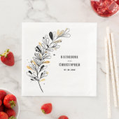 素朴描白黒と金ゴールド葉付き (インサイチュ)