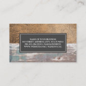 素朴擦り切れた木 | 古い茶色の革 予約カード (裏面)