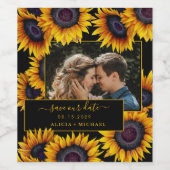 素朴救ひまわり結婚脚写真日 ワインラベル (シングルラベル)