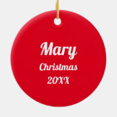 素朴教会クリスマスパーソナライズされたオーナメント セラミックオーナメント (裏面)