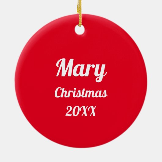 素朴教会クリスマスパーソナライズされたオーナメント セラミックオーナメント (裏面)
