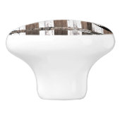 素朴数々のウッドホワイト&ブラウンバーンドア セラミックノブ (側面)