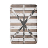 素朴数々のウッドホワイト&ブラウンバーンドア バスマット (正面縦)