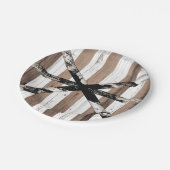 素朴数々のウッドホワイト&ブラウンバーンドア ペーパープレート (アングル)