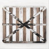 素朴数々のウッドホワイト&ブラウンバーンドア マウスパッド (正面)
