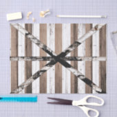 素朴数々のウッドホワイト&ブラウンバーンドア 薄葉紙 (クラフト)