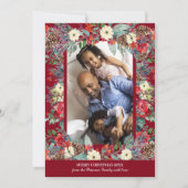 素朴数々の写真水彩植物性クリスマス シーズンカード (正面)