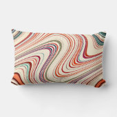 素朴数々の色の曲ストライプ線 ランバークッション (裏面)