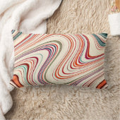 素朴数々の色の曲ストライプ線 ランバークッション (ブランケット)