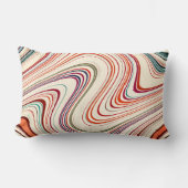 素朴数々の色の曲ストライプ線 ランバークッション (正面)