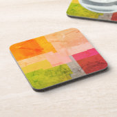 素朴数々の色ストライプ色 コースター (左側)