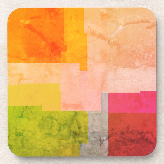 素朴数々の色ストライプ色 コースター (正面)