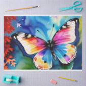 素朴数々の色水彩蝶 薄葉紙 (クラフト)