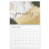 素朴文字カスタム引用文、クリスマス&新年 カレンダー (1月 2026)