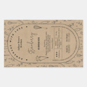 素朴料理器物菓子コテージ法ラベル 長方形シール (正面)