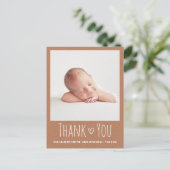 素朴新生児カード，フォトサンキューカード ポストカード (スタンド正面)