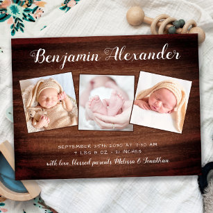 素朴新生児3写真の生誕感謝してい発表Y ポストカード