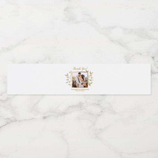 素朴新郎新婦さん結婚の写真 ペットボトルラベル (シングルラベル)